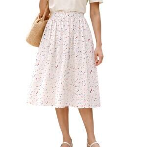 Vintage 80s Women's 8 Midi Skirt Geometric Shapes